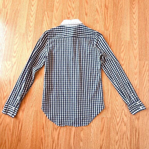Twik by Simons Top Size XS Button Down Black Gingham Peter Pan White Collar - Picture 4 of 13